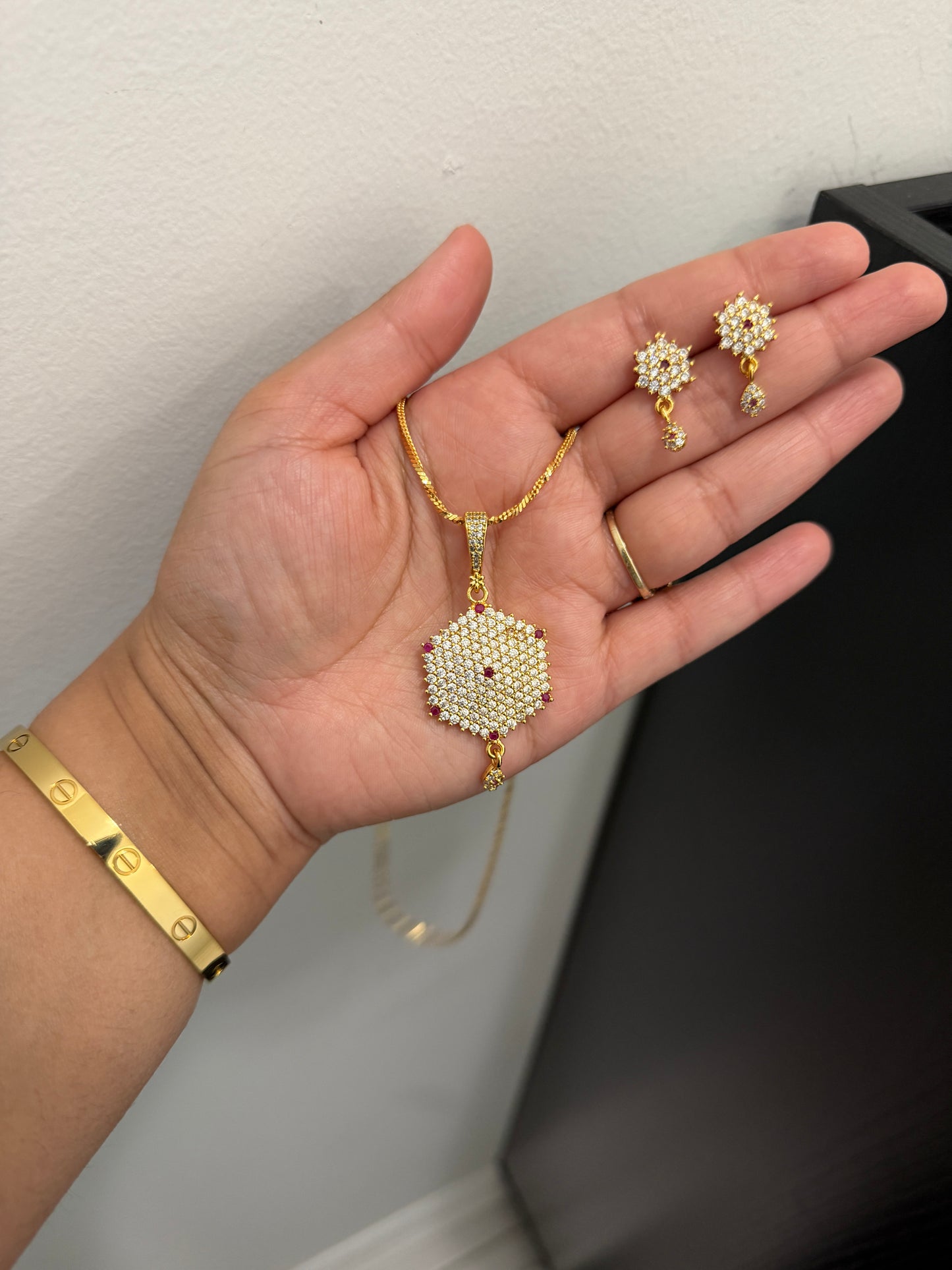 Navneet Gold Plated Pendant Set