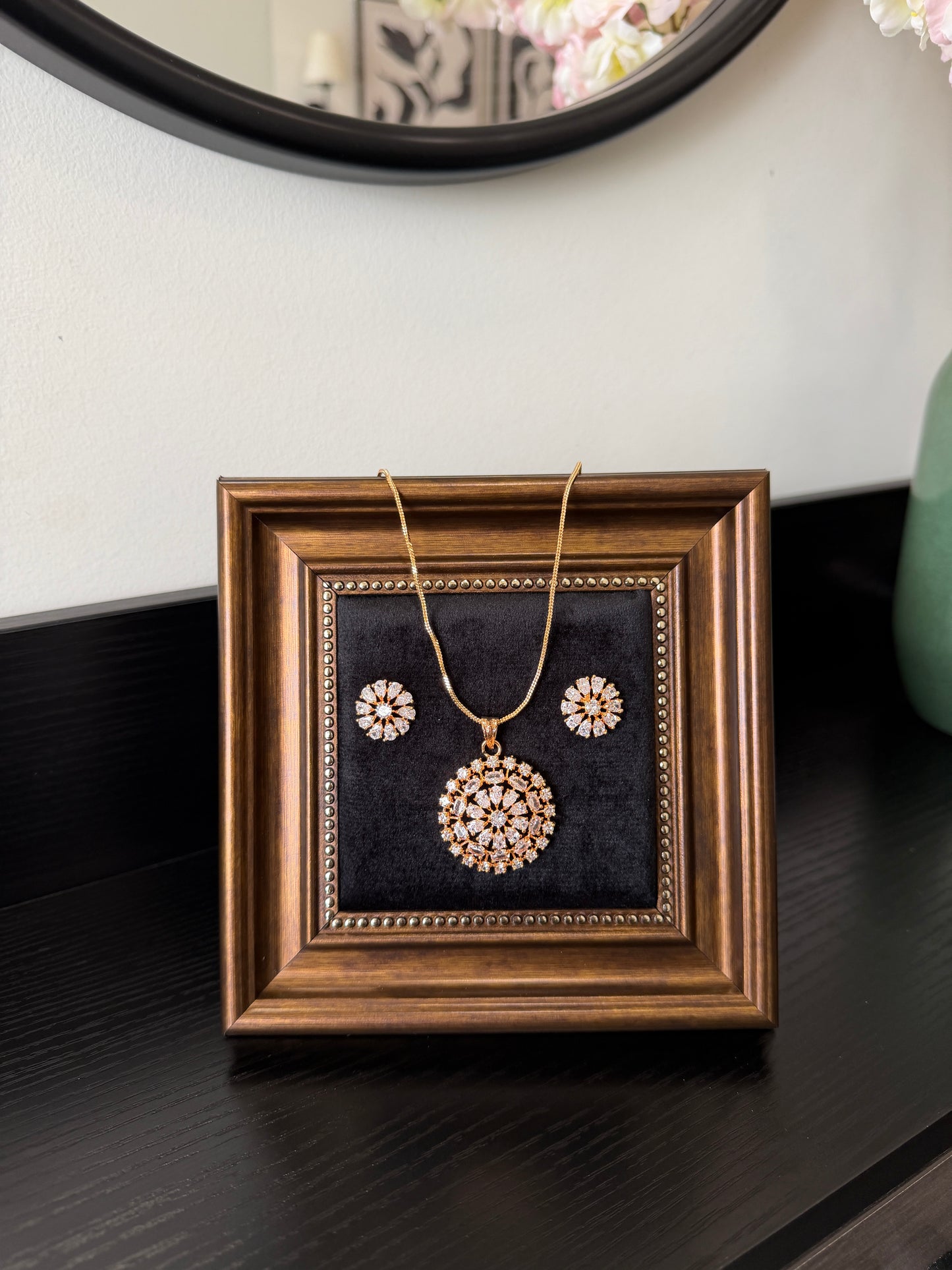 Ela Gold Plated Pendant Set