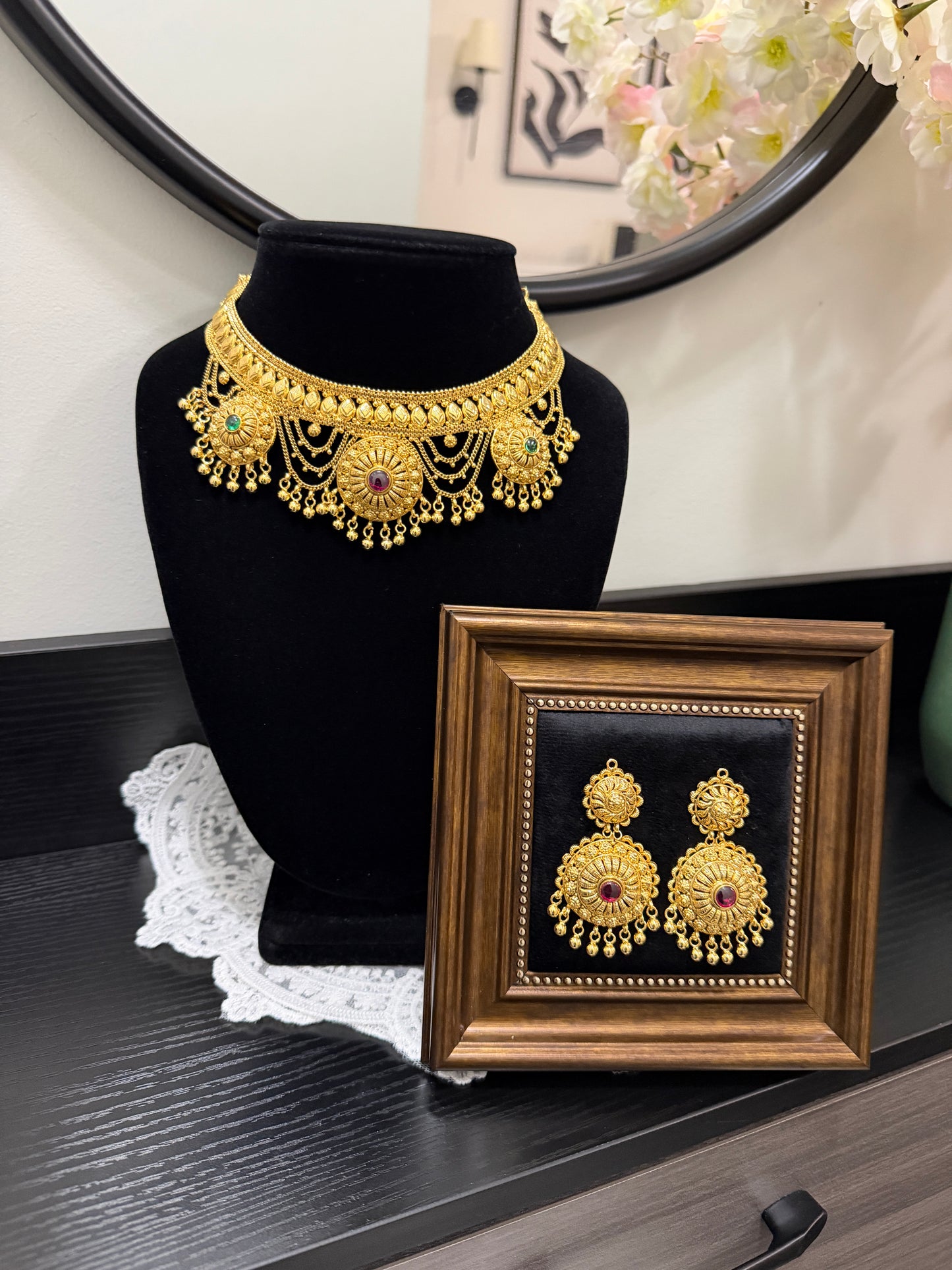Arina Handcrafted Custom Made Gold Plated Set