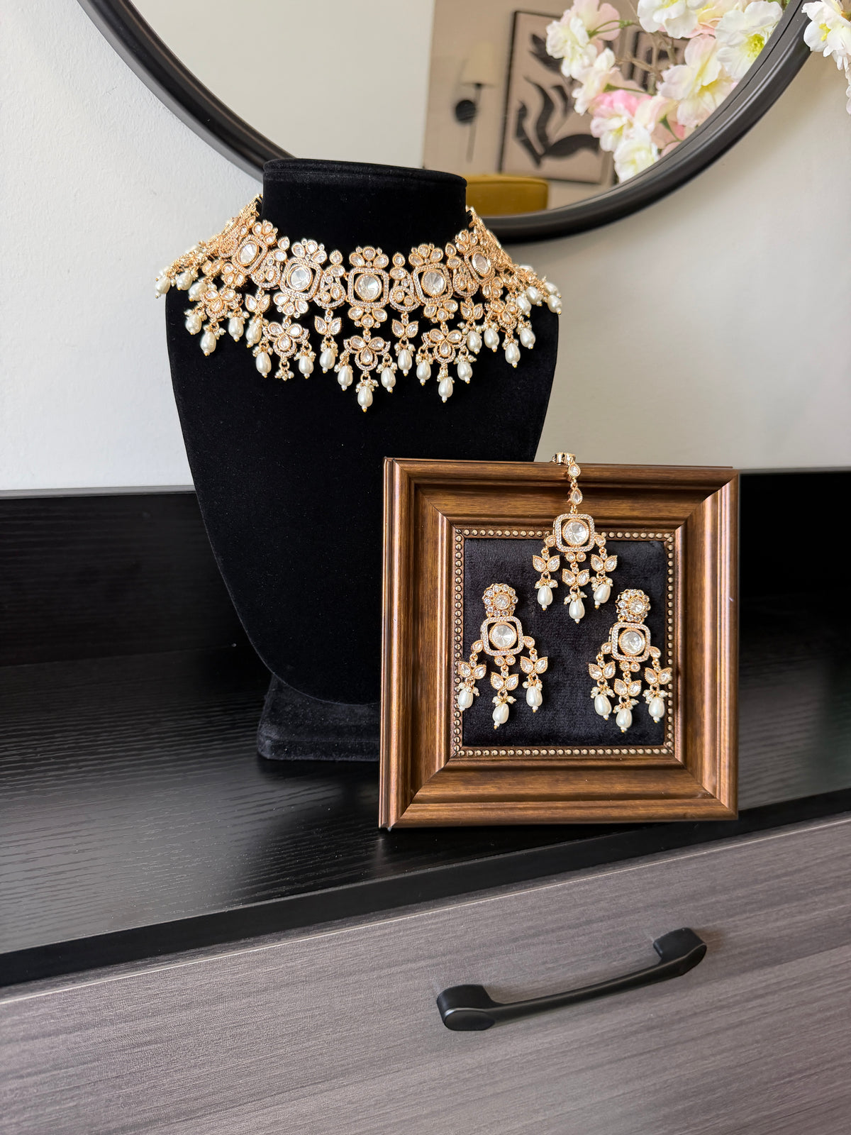 Dua Kundan Gold Plated Set