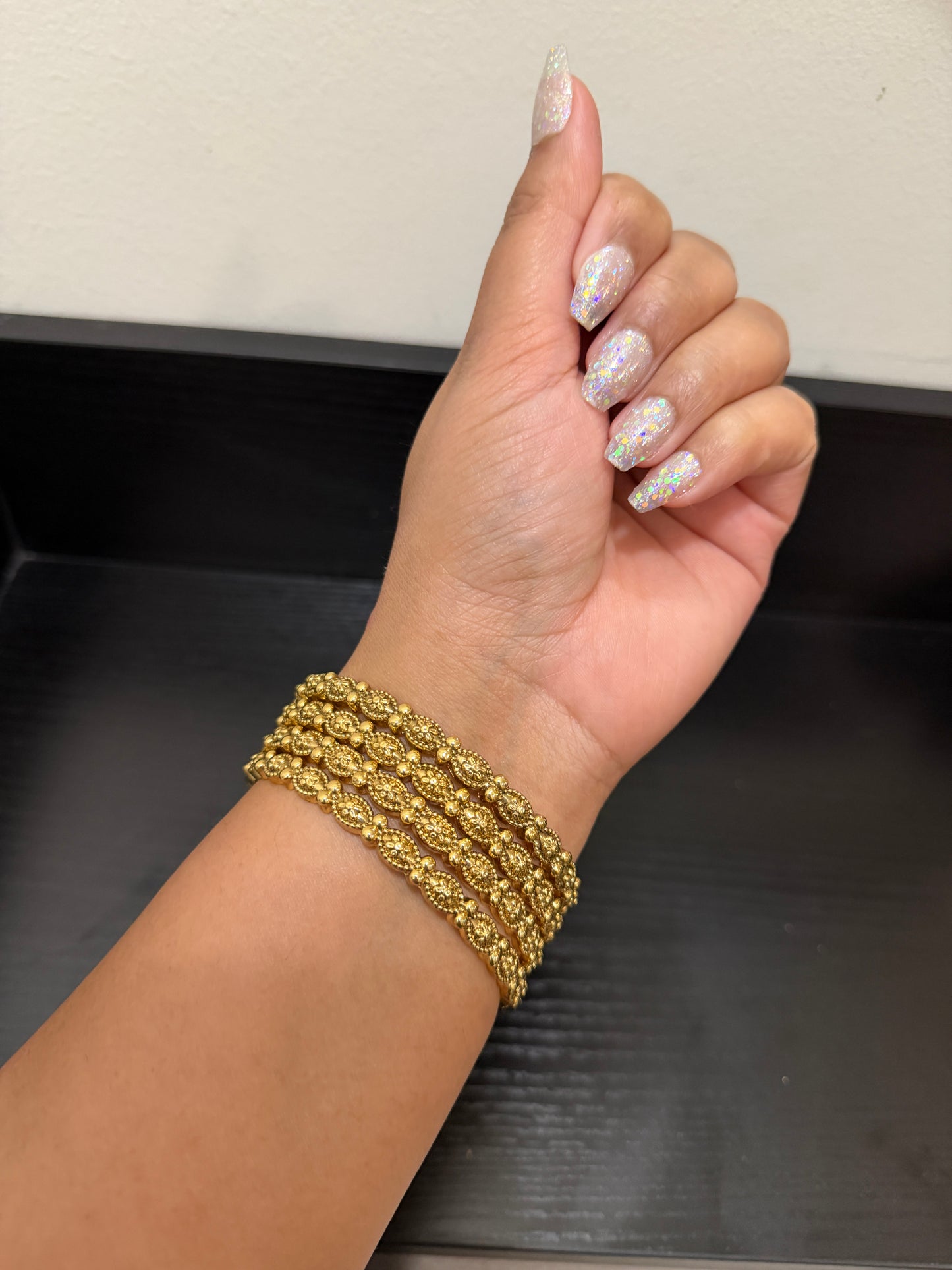Manat Micro Gold Plated Bangles (Set of 4)