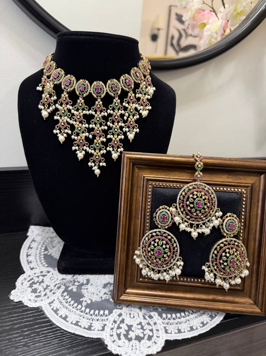 Aarzoo Statement Waterfall Jadau Set