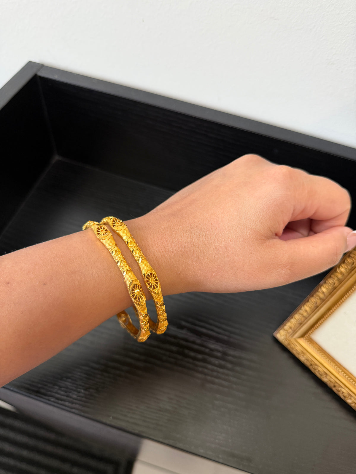 Nisha Gold Plated Bangles (Set of 2)