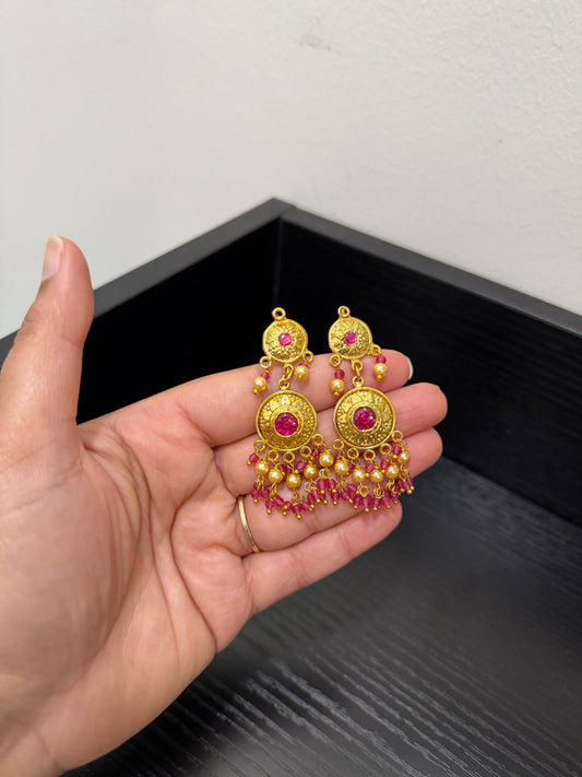 Karanvir Real Look Earrings (Ruby)