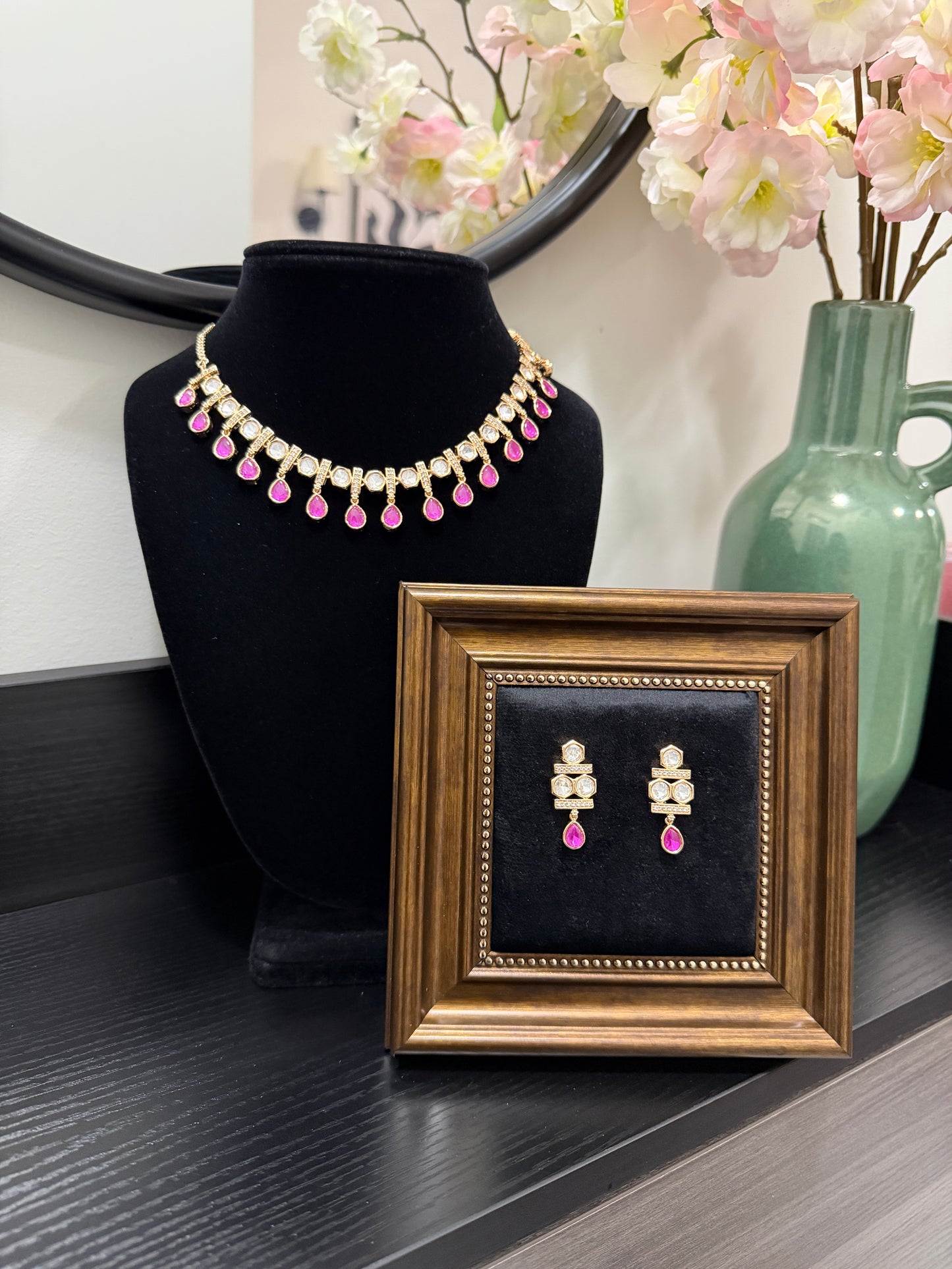 Huma Tyaani Kundan Set (Ruby)