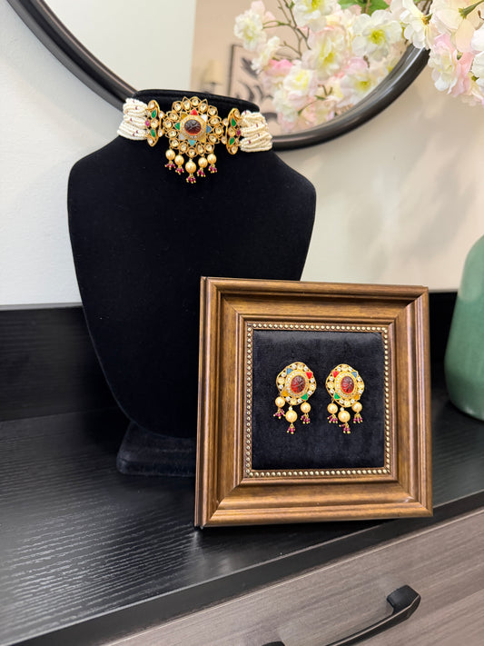 Kamal Moissanite Kundan Gold Plated Set