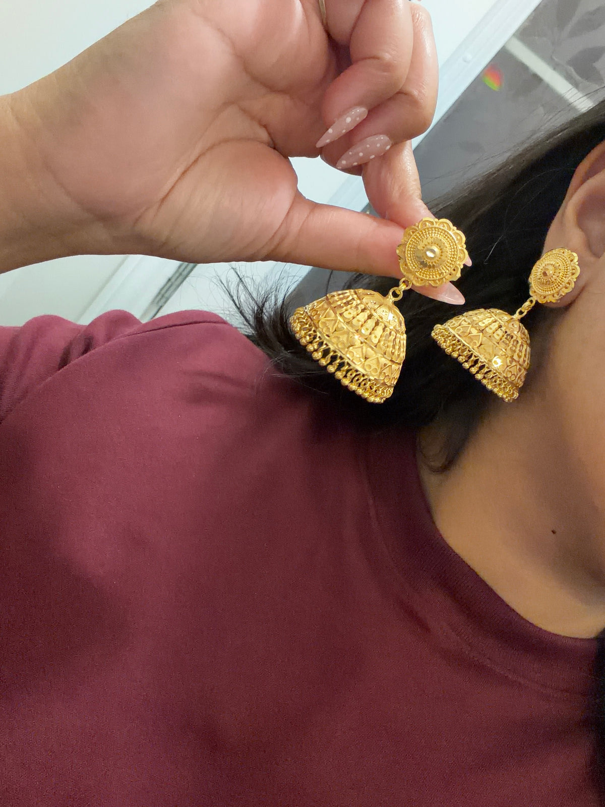 Neeti Forming Gold Double Jhumki
