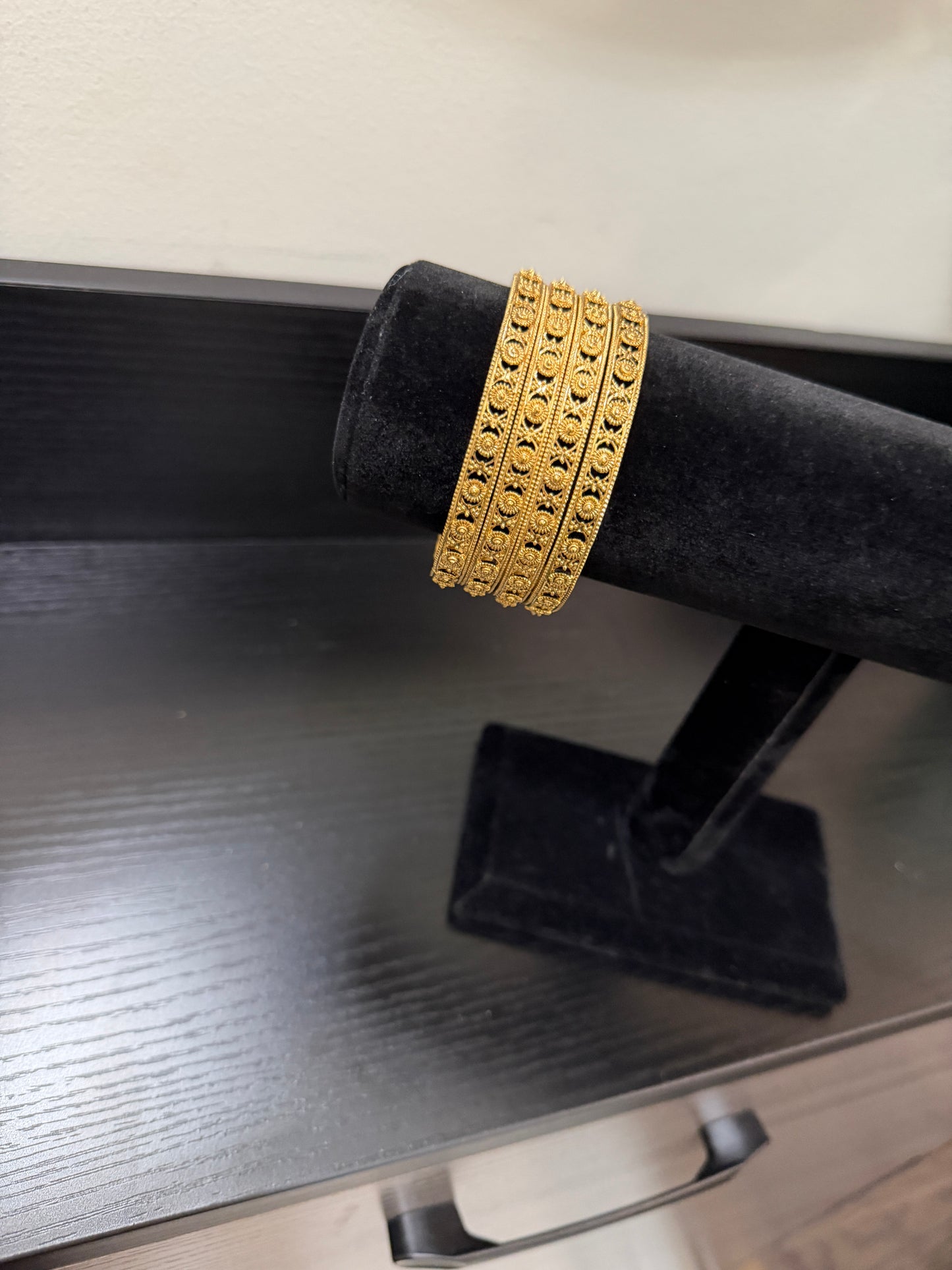 Sana Micro Gold Plated Bangles (Set of 4)