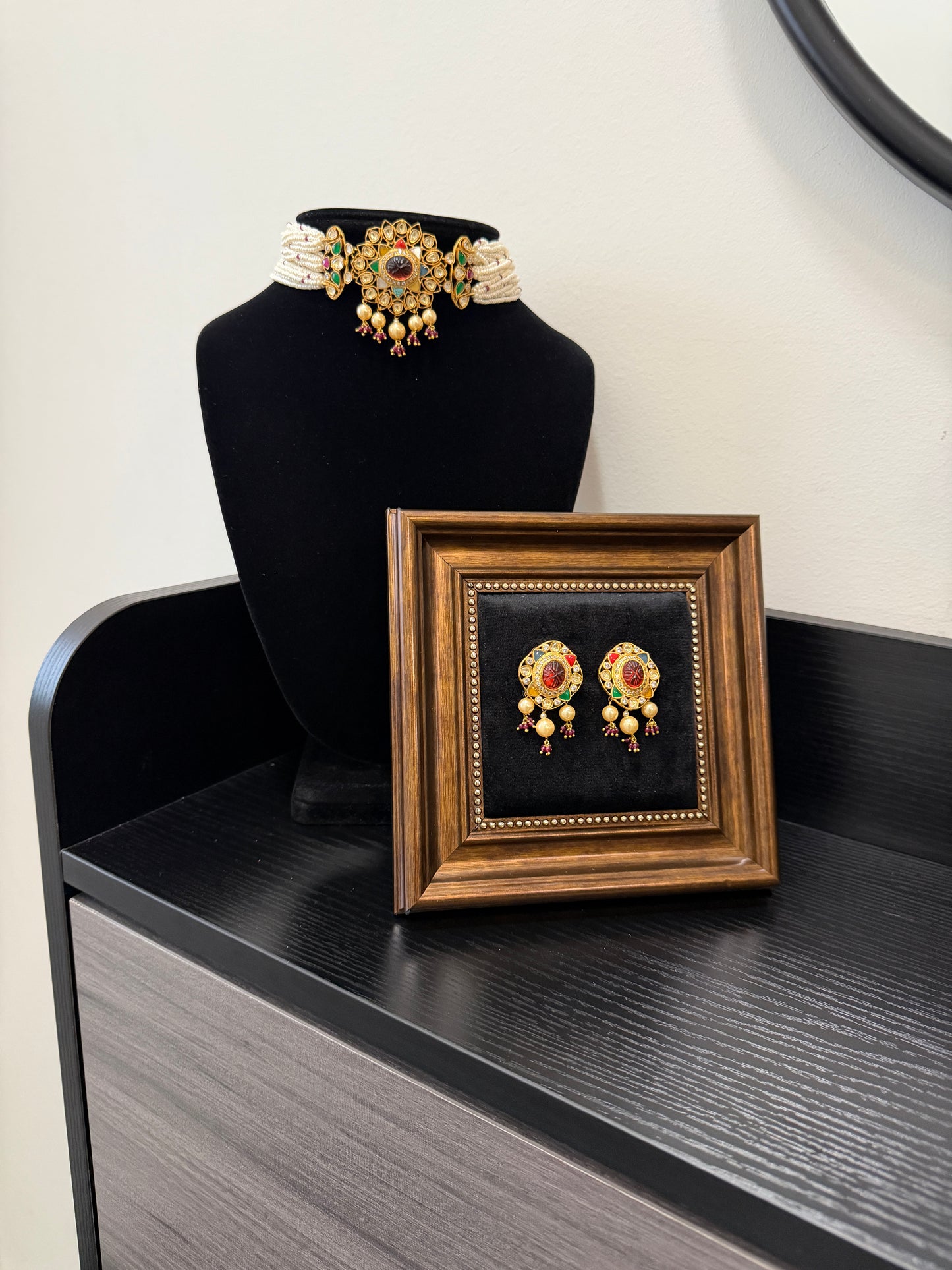 Kamal Moissanite Kundan Gold Plated Set