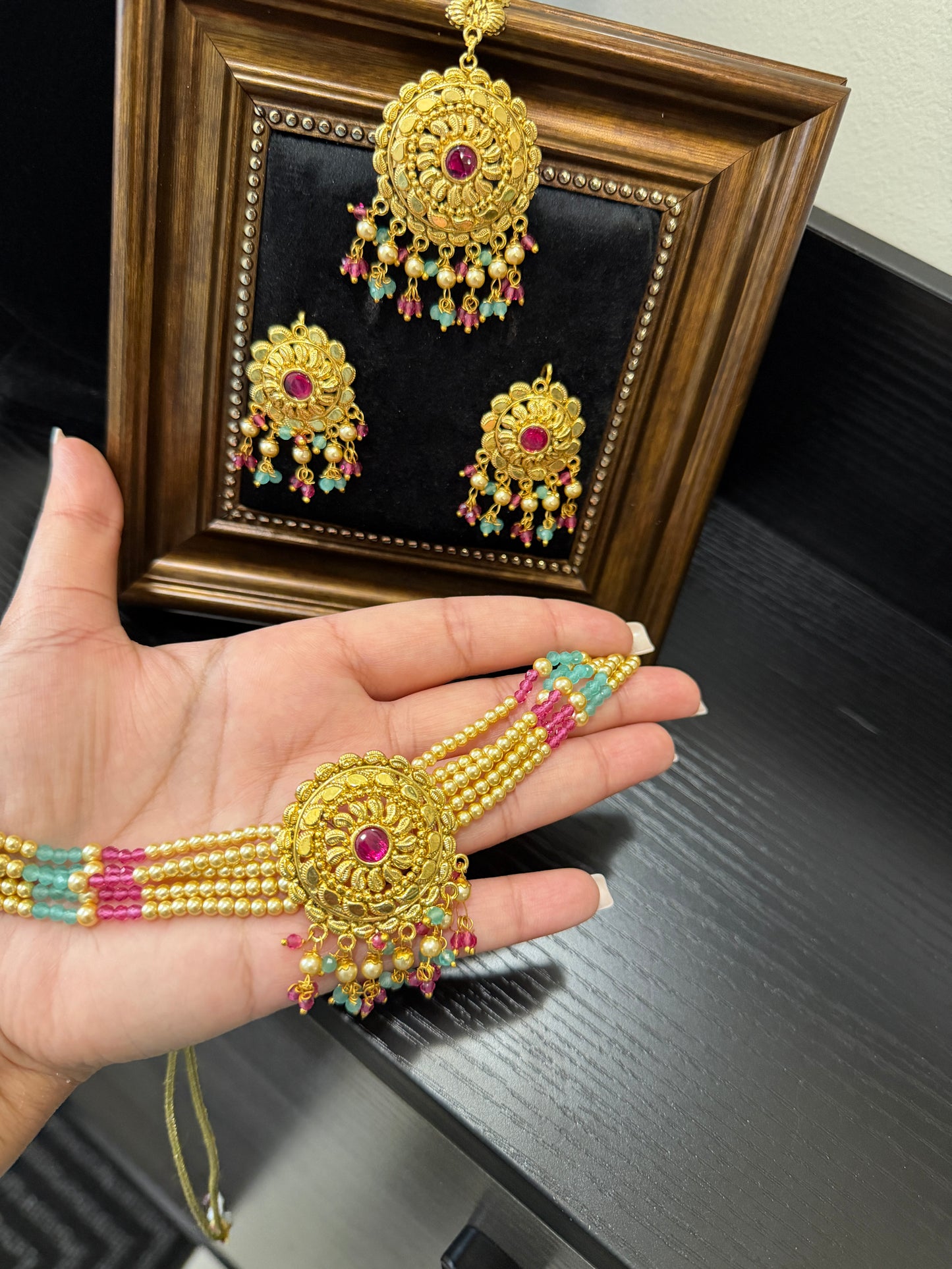 Dilraj Punjabi Traditional Look Set (Ruby&Ferozi)