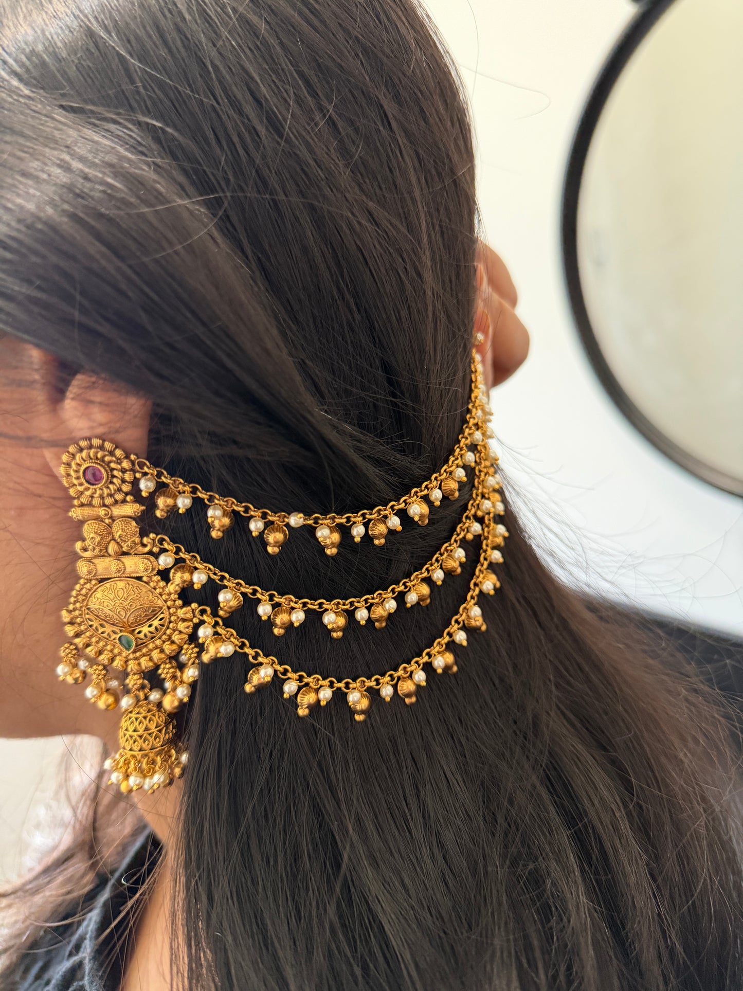 Ramneek Micro Gold Plated Bahubali Earrings