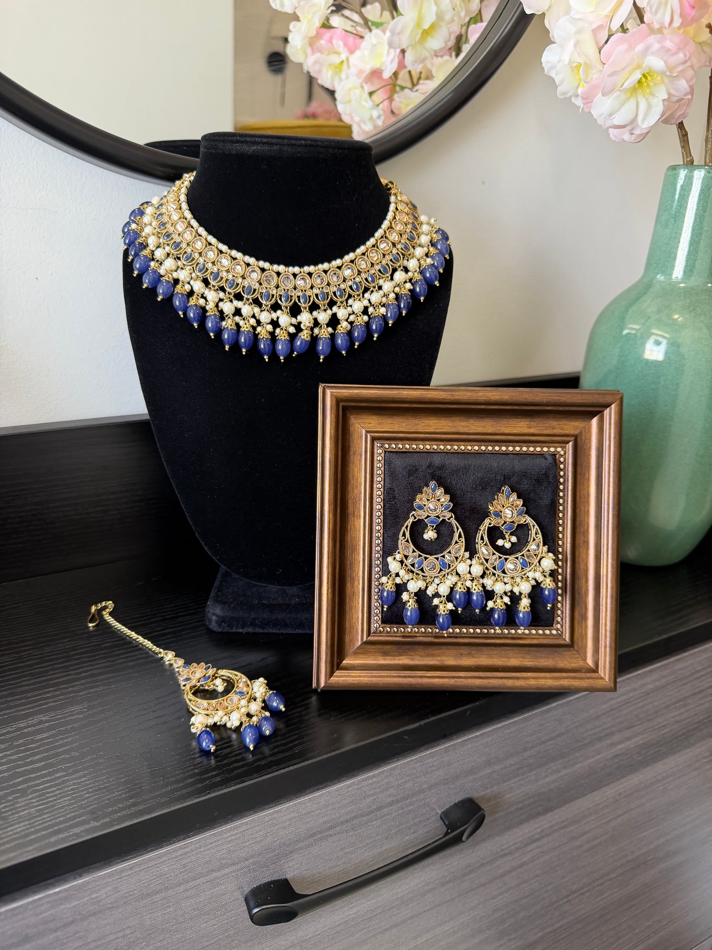 Priya Polki Set (Blue)