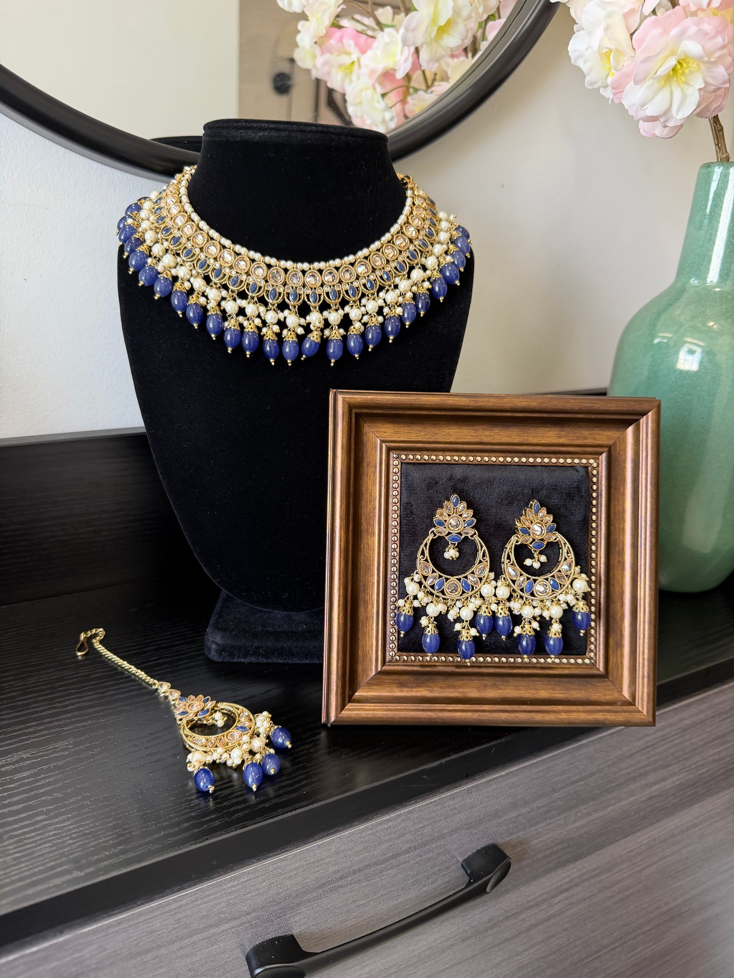 Priya Polki Set (Blue)
