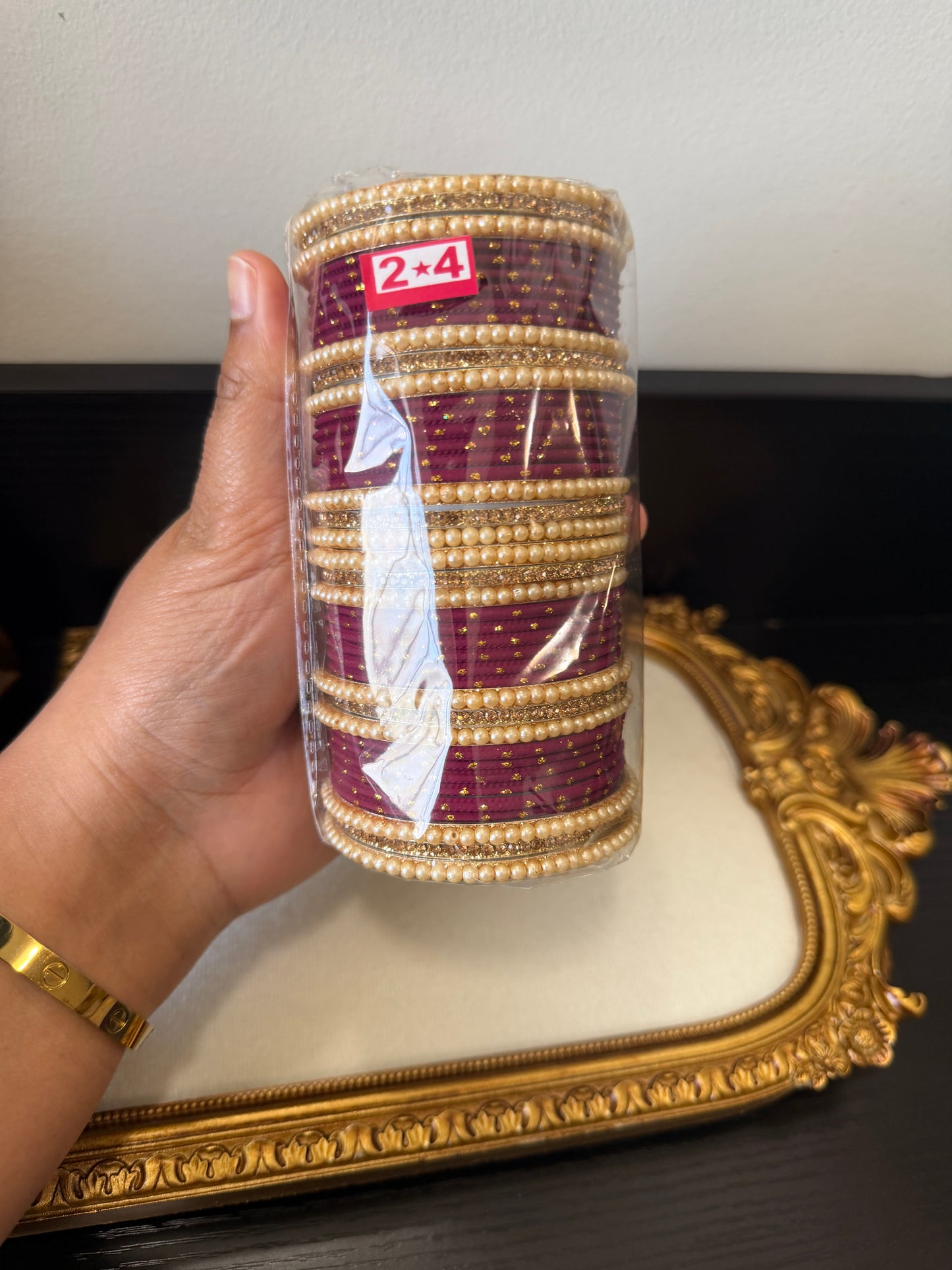 Plum Bangle Set (Size2.4)