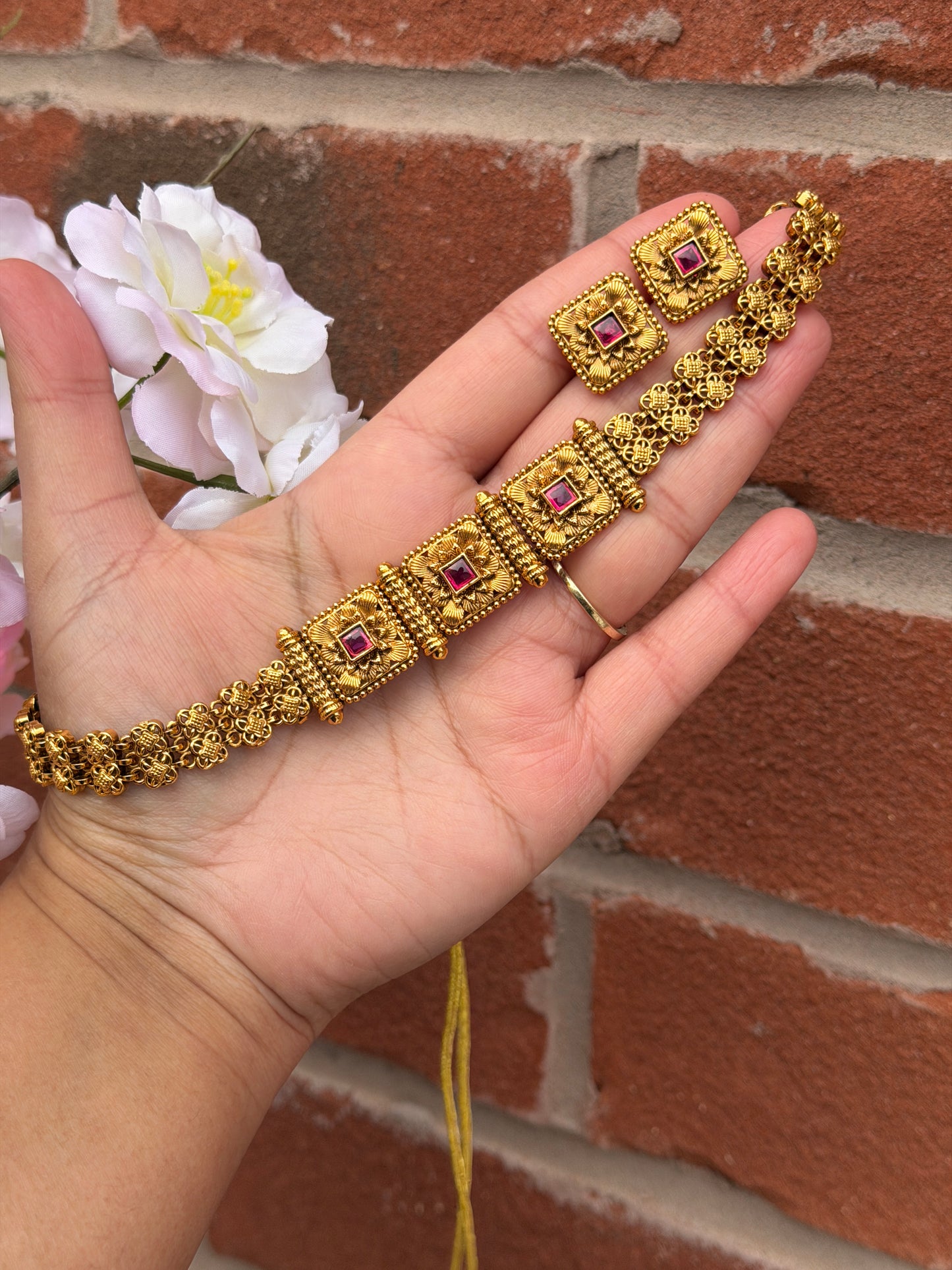 Saira Gold Plated Necklace Set