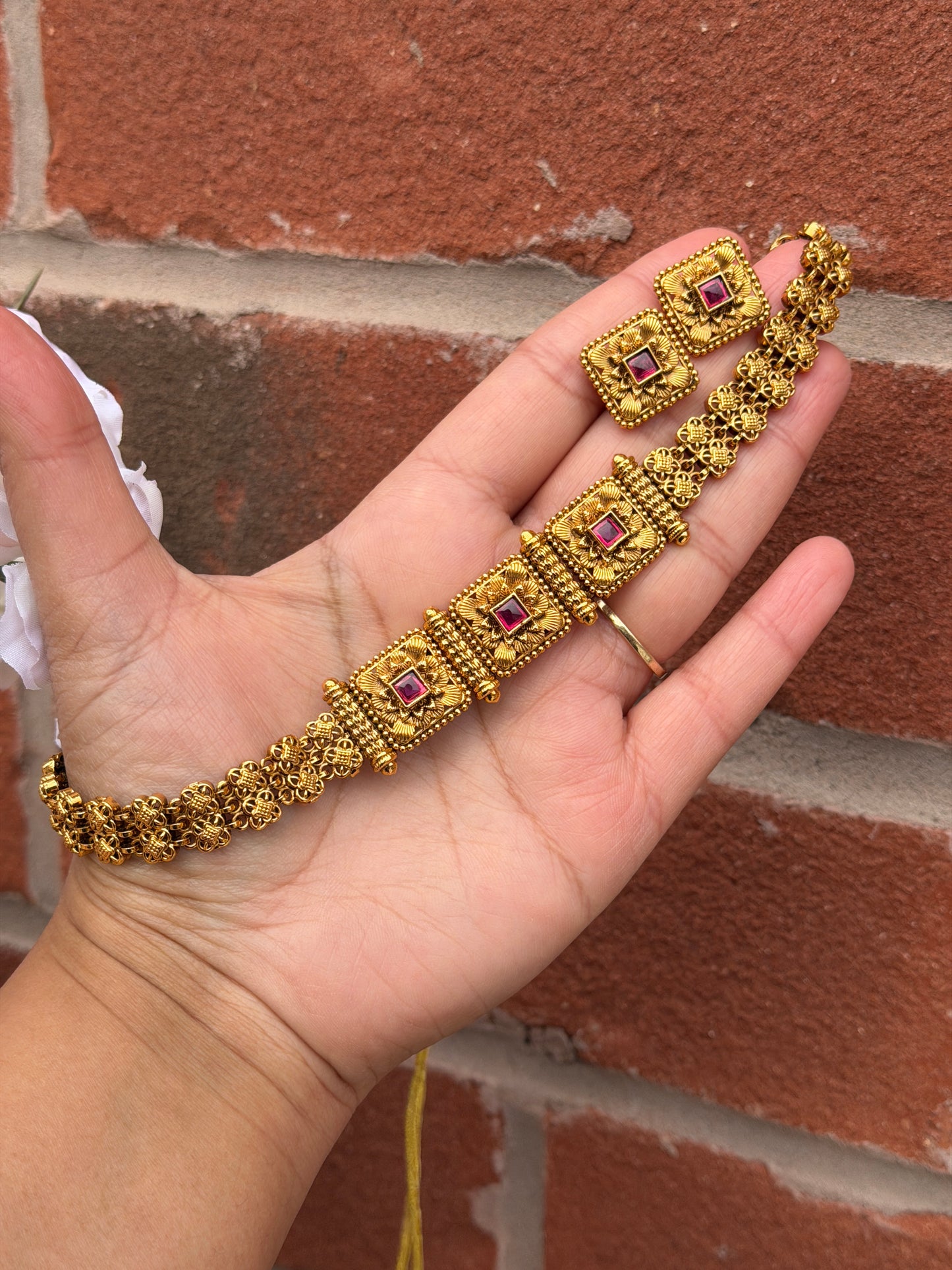 Saira Gold Plated Necklace Set