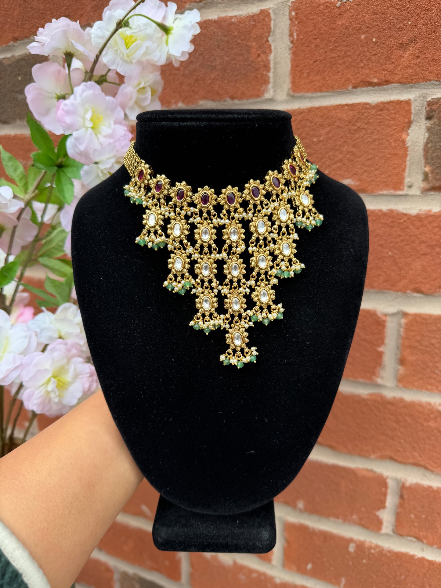 Jannat Kundan Waterfall Necklace Set