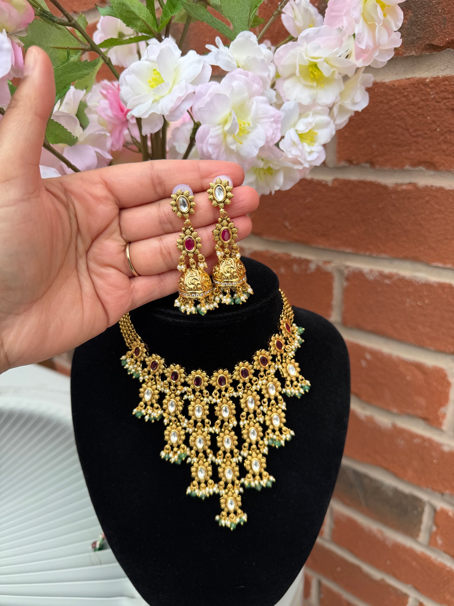 Jannat Kundan Waterfall Necklace Set