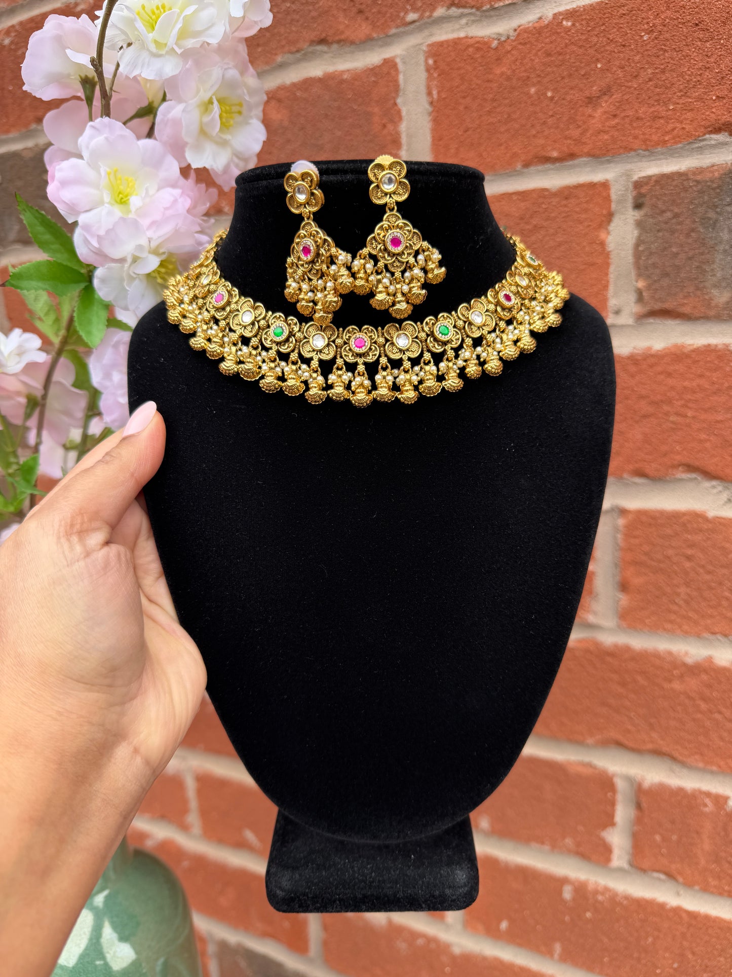 Noor Kundan Gold Plated Necklace Set