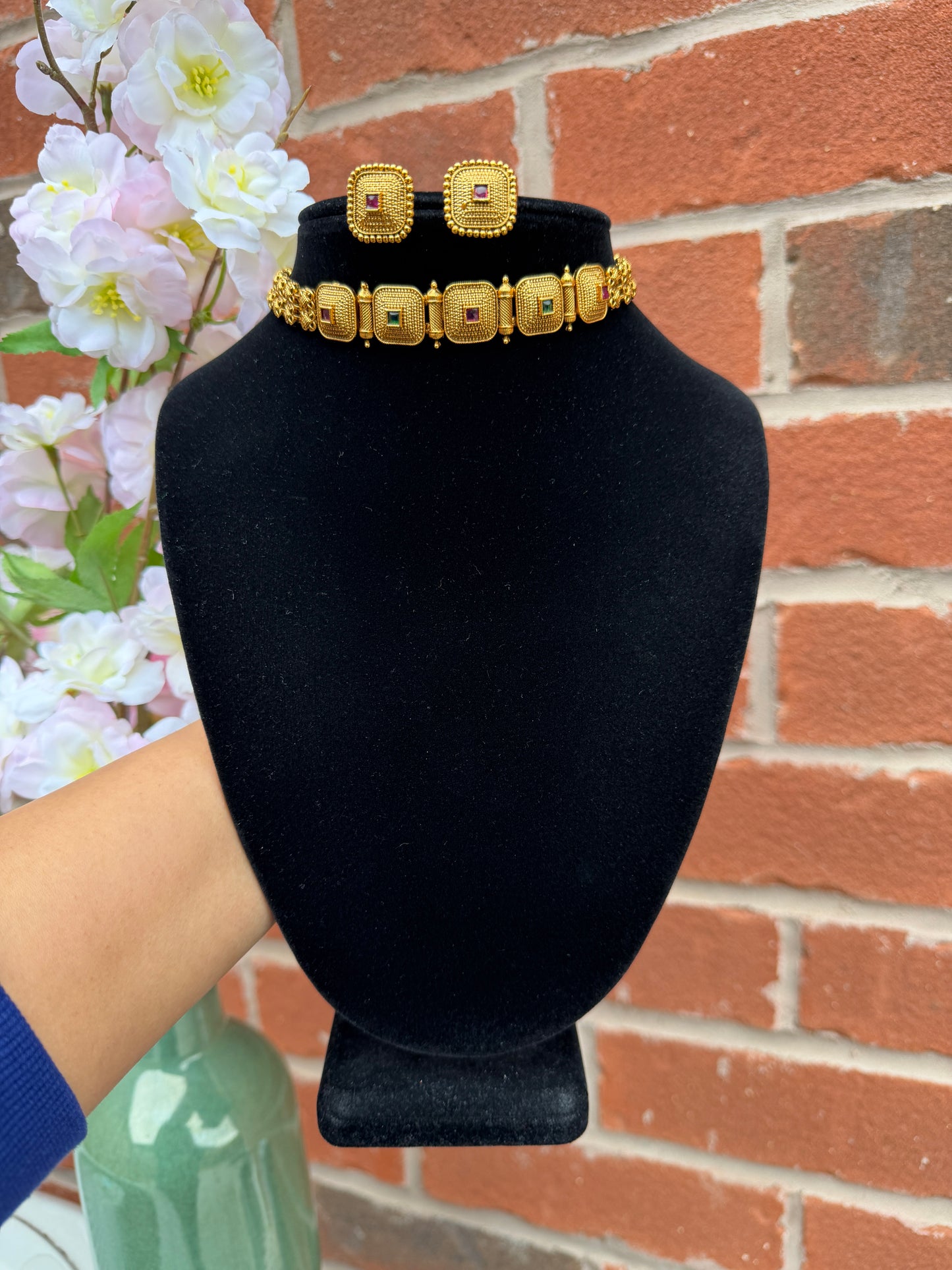 Tira Gold Plated Necklace Set