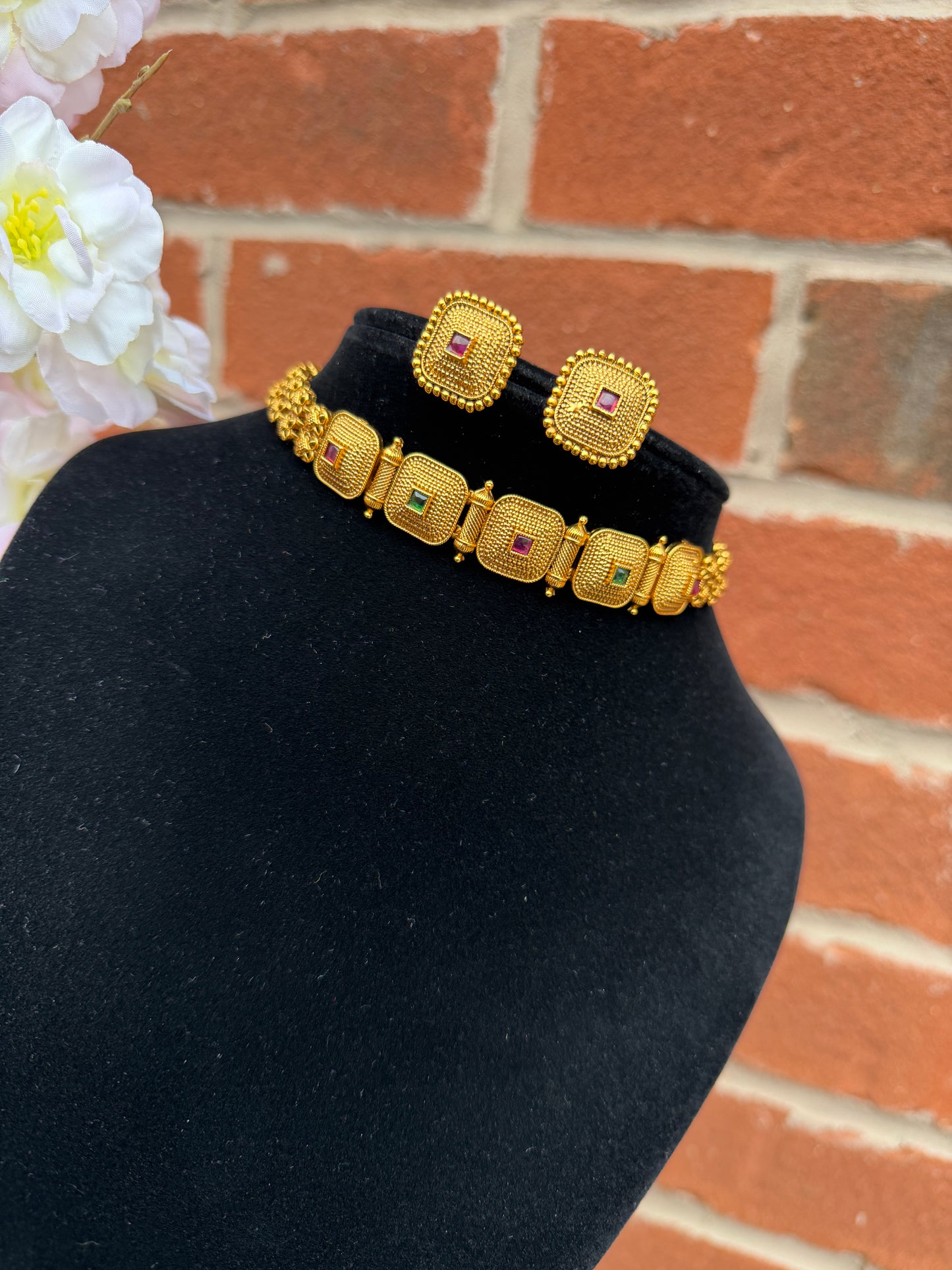 Tira Gold Plated Necklace Set
