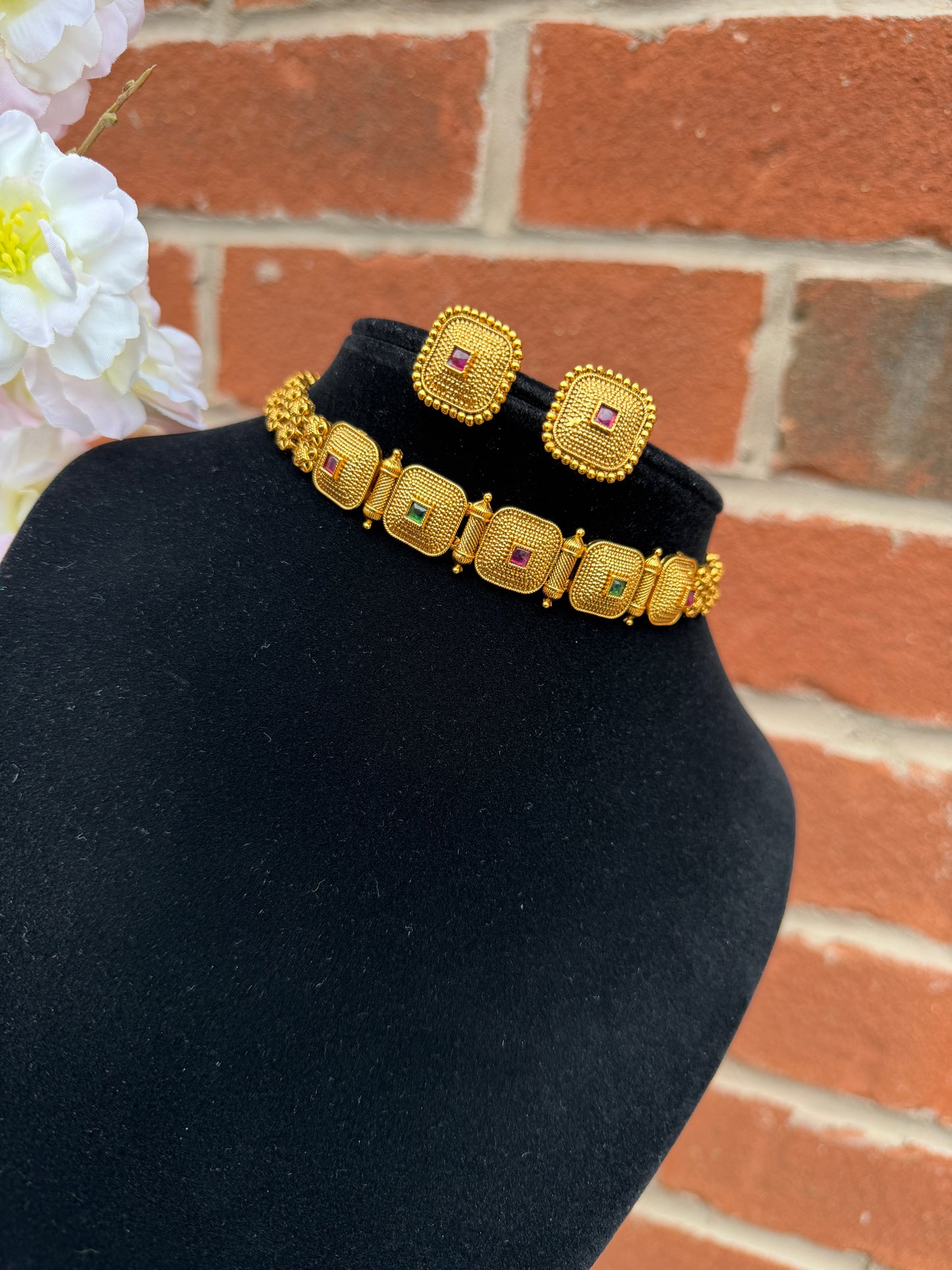 Tira Gold Plated Necklace Set