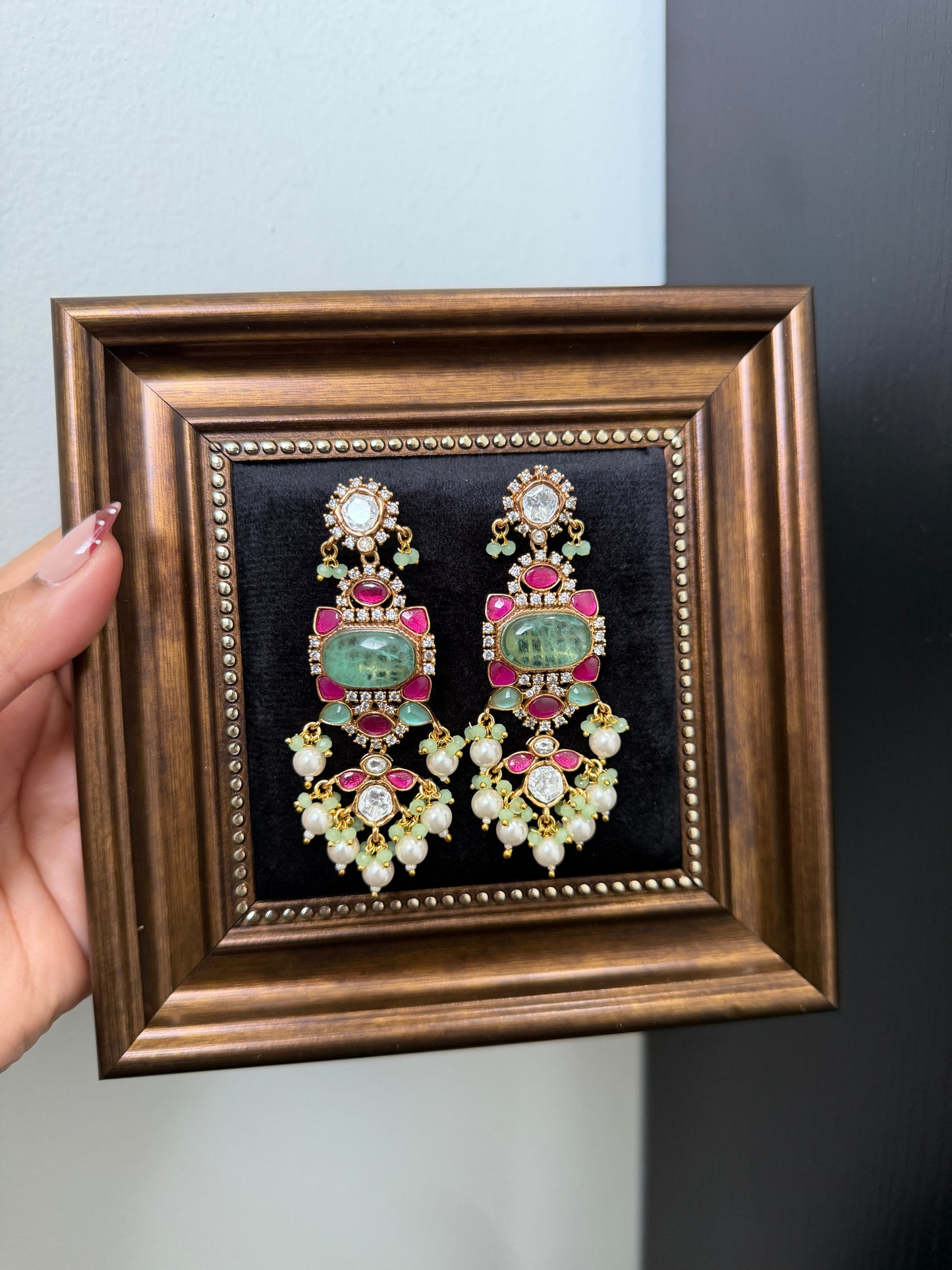 Ramneek Moissanite Kundan Earrings