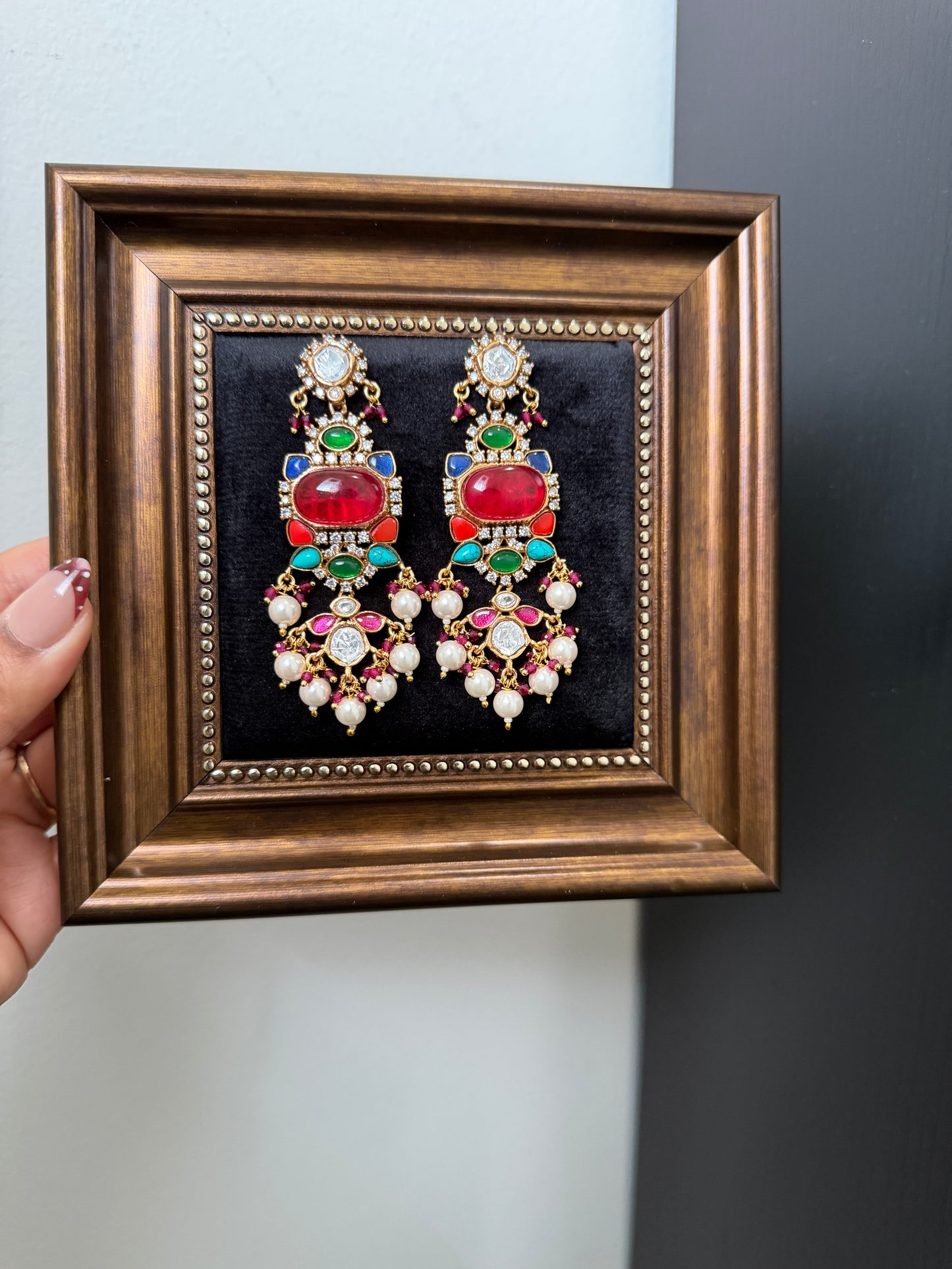 Kaira Moissanite Kundan Earrings