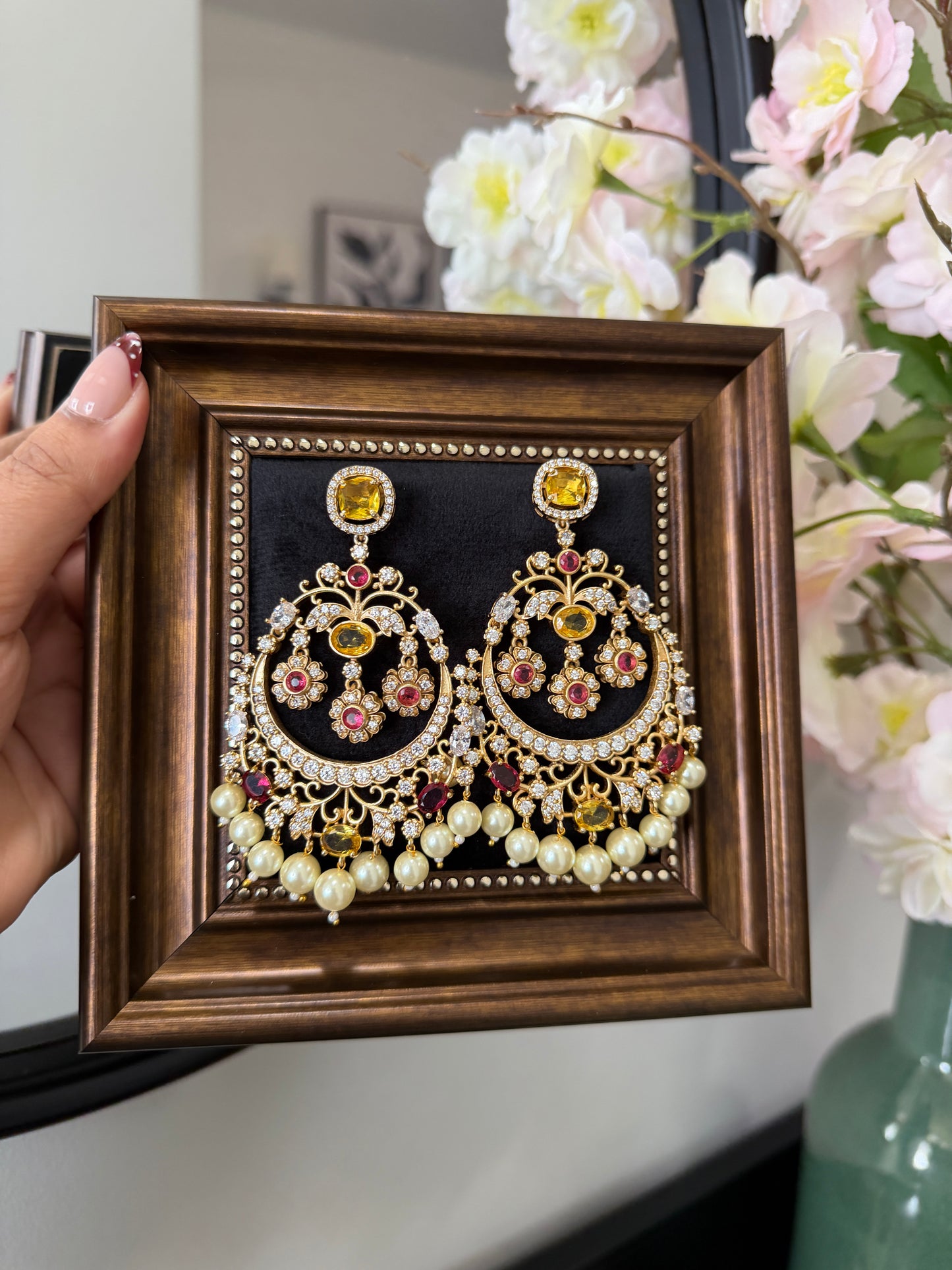 Harpreet Moissanite Kundan Earrings