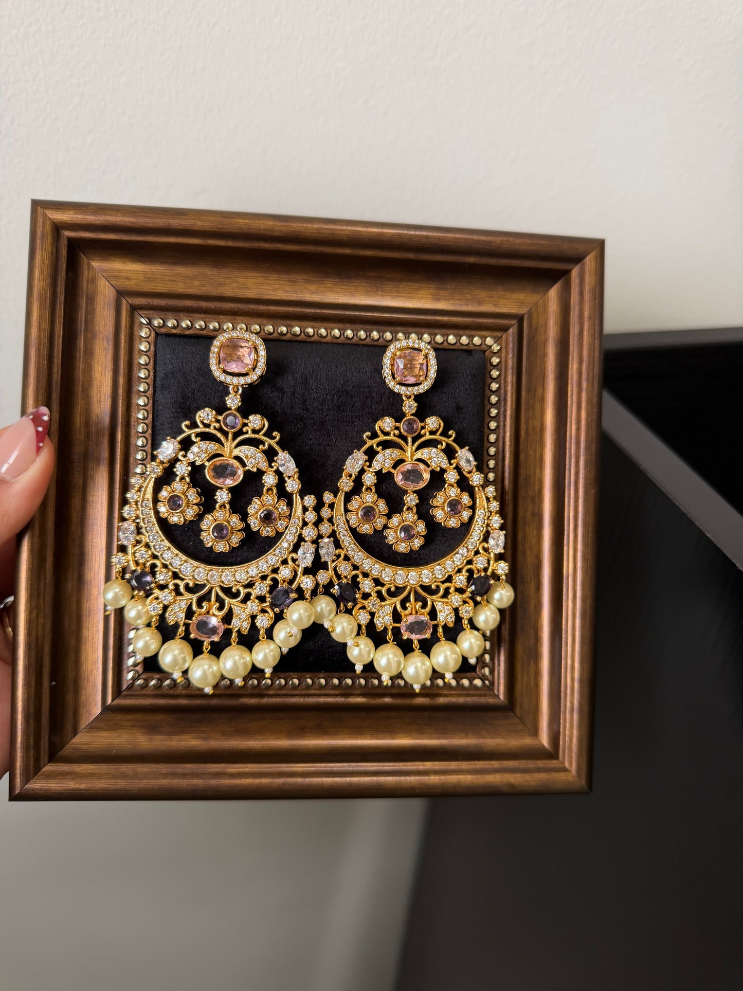 Jasdeep Moissanite Kundan Earrings