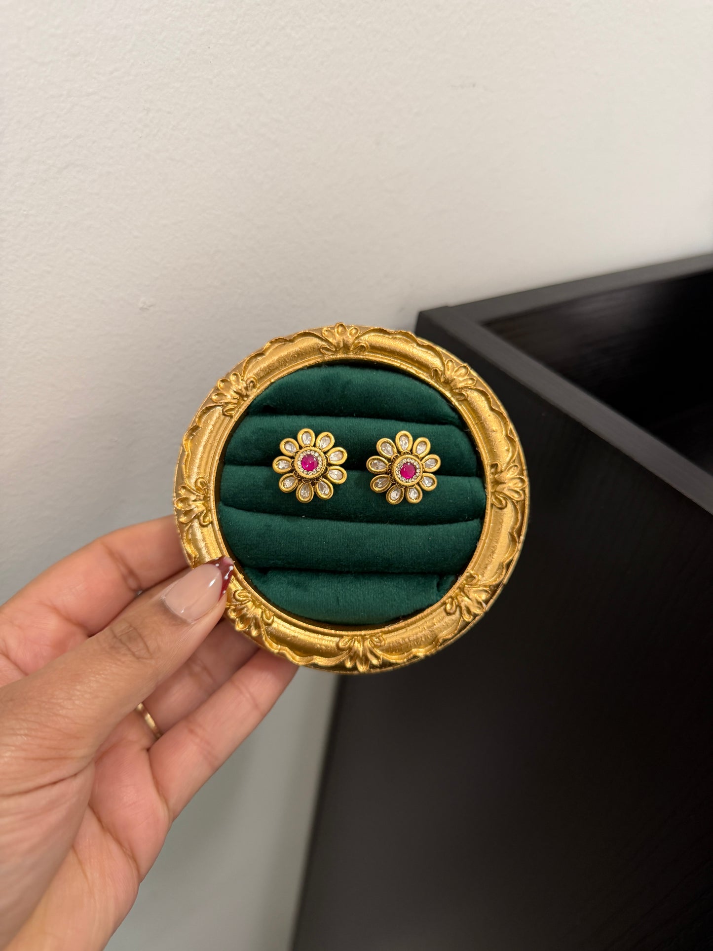 Sabiha Gold Plated Kundan Studs