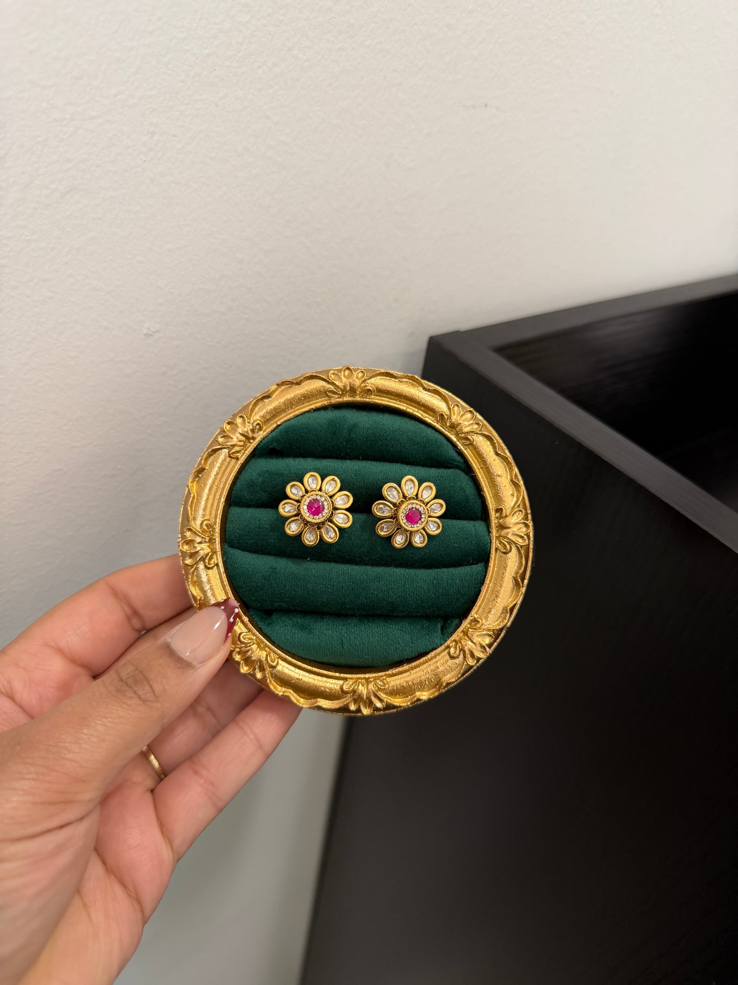 Sabiha Gold Plated Kundan Studs