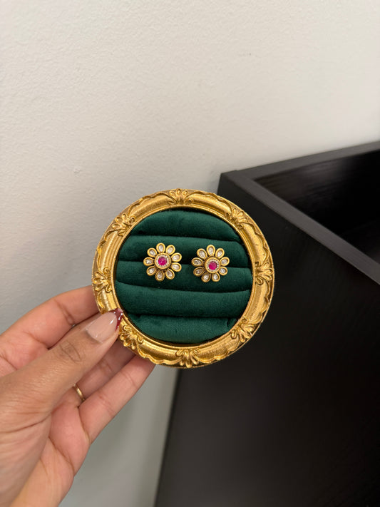 Sabiha Gold Plated Kundan Studs