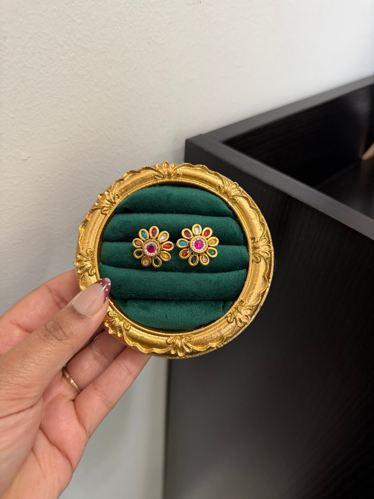 Sahar Gold Plated Kundan Studs
