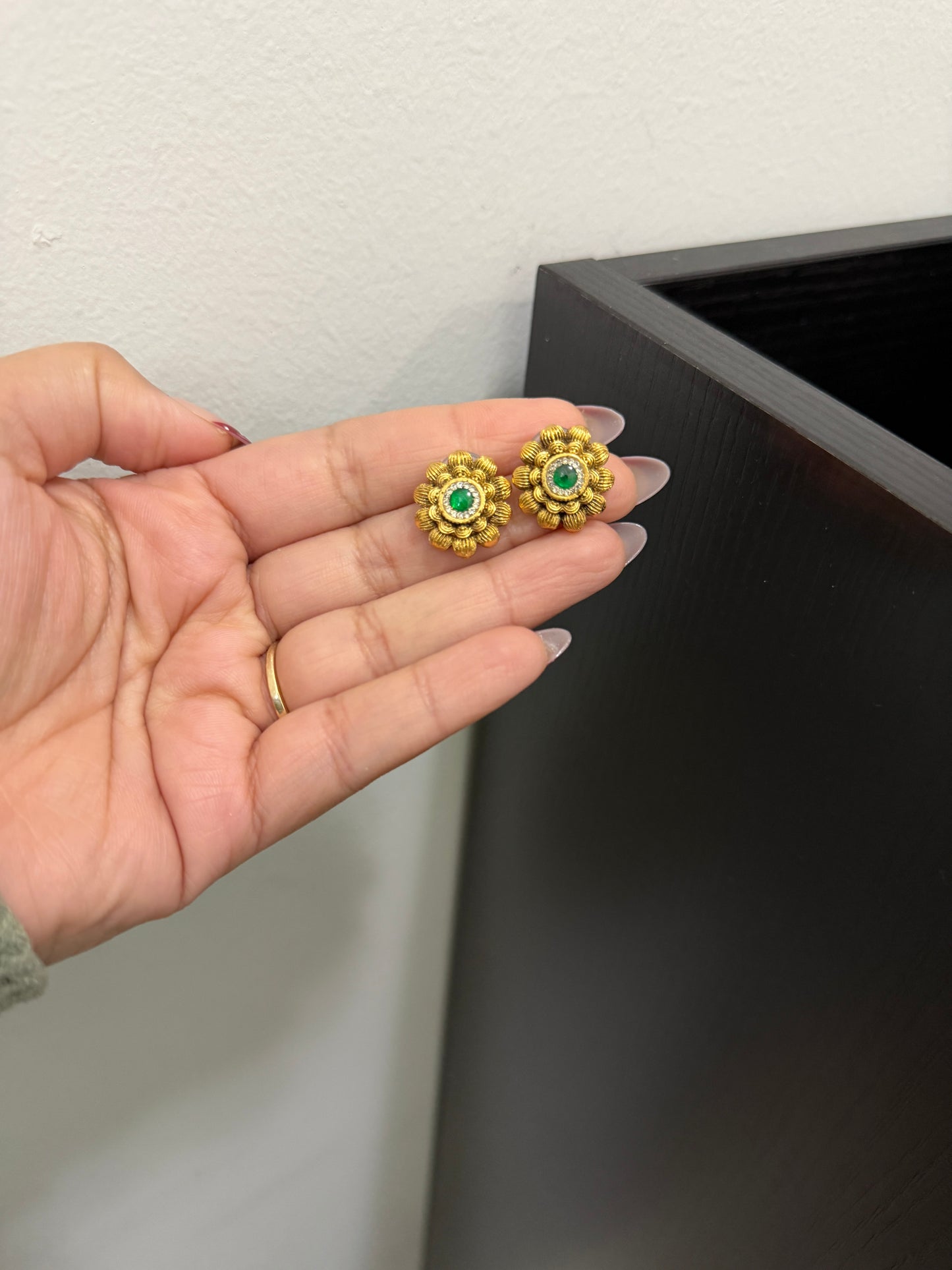 Ramsha Gold Plated Heritage Studs